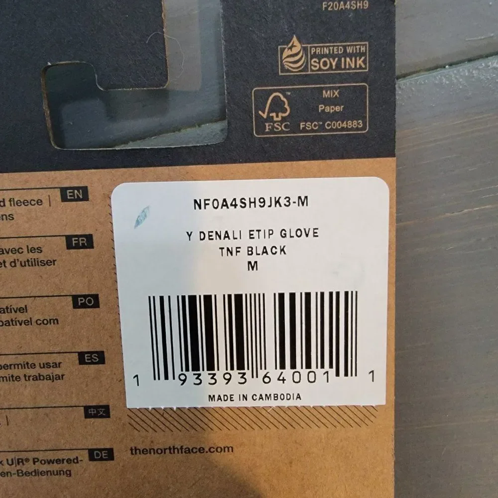 The North Face Denali Etip Gloves for Youth Medium TNF Black